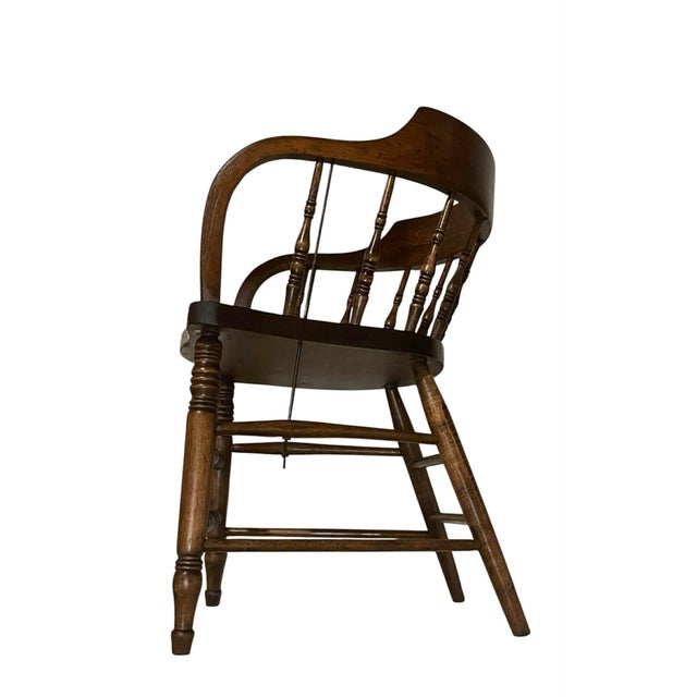 Antique Captian's Chair For Sale - Image 12 of 17