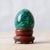 Art Nouveau Polished Malachite Egg on Wooden Stand, c.1980 For Sale - Image 3 of 7