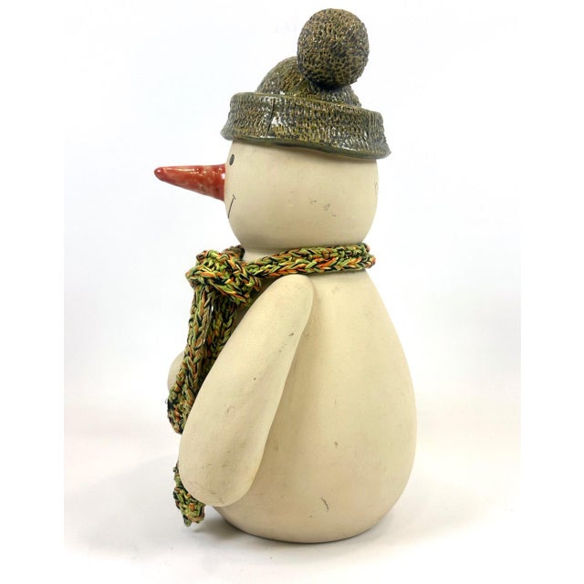Ivory Large Vintage Ceramic Snowman Figure, 1970s For Sale - Image 8 of 12