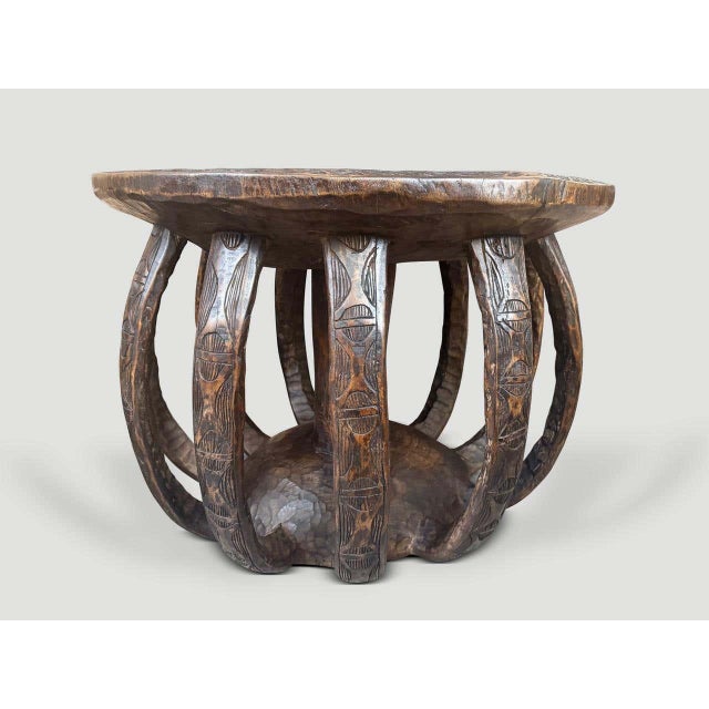Contemporary Wabi Sabi African Round Side Table For Sale - Image 3 of 7