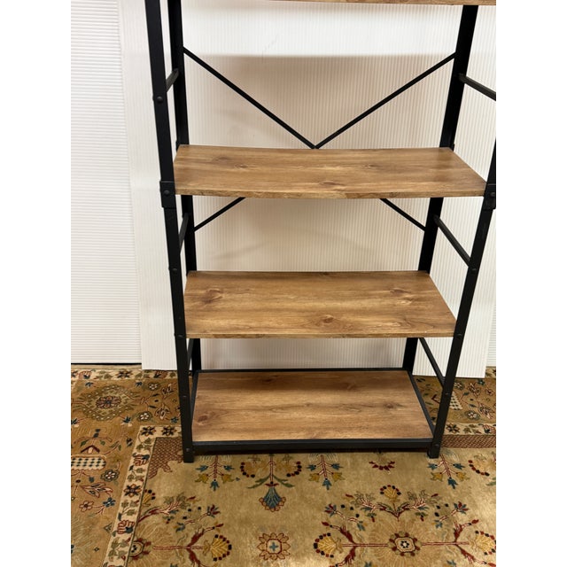 Industrial Urban Industrial Angle Iron Bookcase For Sale - Image 3 of 12
