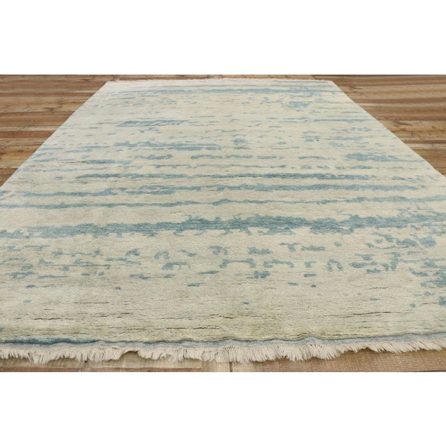Sky Blue Vintage Modern Moroccan Rug - 09'02 X 12'06 For Sale - Image 8 of 10