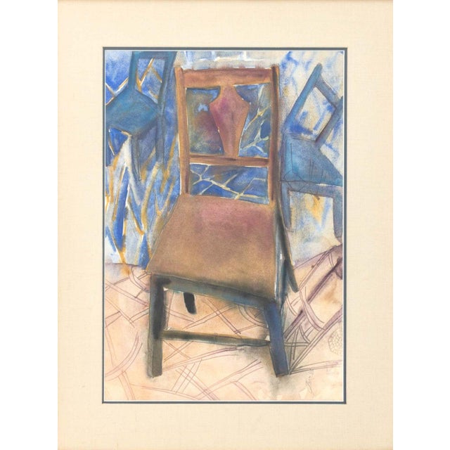 Contemporary School, Abstract Chair Still Life, Watercolor on Paper, 1986, illegibly signed in pencil and dated lower...