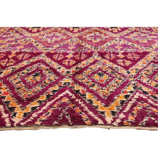 Berber Tribes of Morocco Vintage Beni M'Guild Moroccan Rug, 07'01 X 14'03 For Sale - Image 4 of 10
