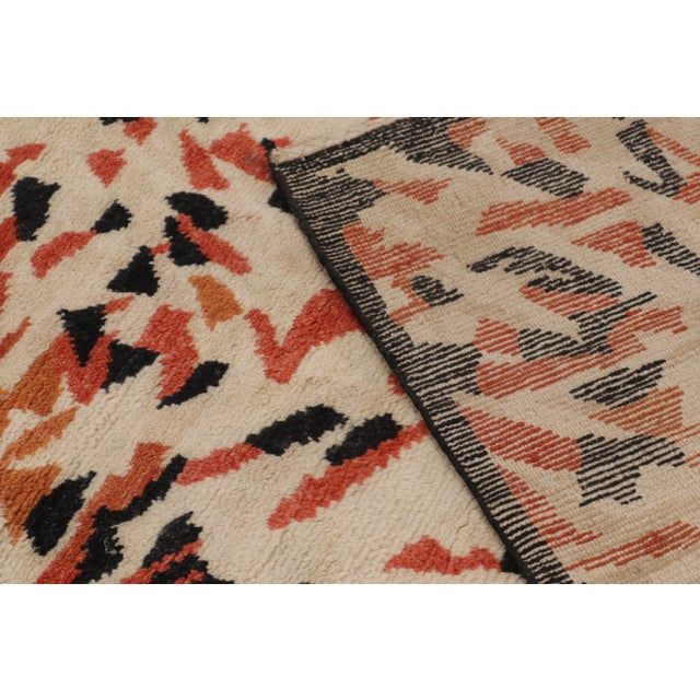 Beige Contemporary Art Deco Style Oversized Square Wool Rug by Rug & Kilim India For Sale - Image 8 of 10