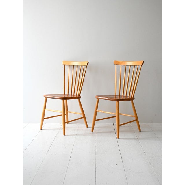 Set of Vintage Scandinavian Pinstolar Model Chairs, 1950s For Sale - Image 3 of 10