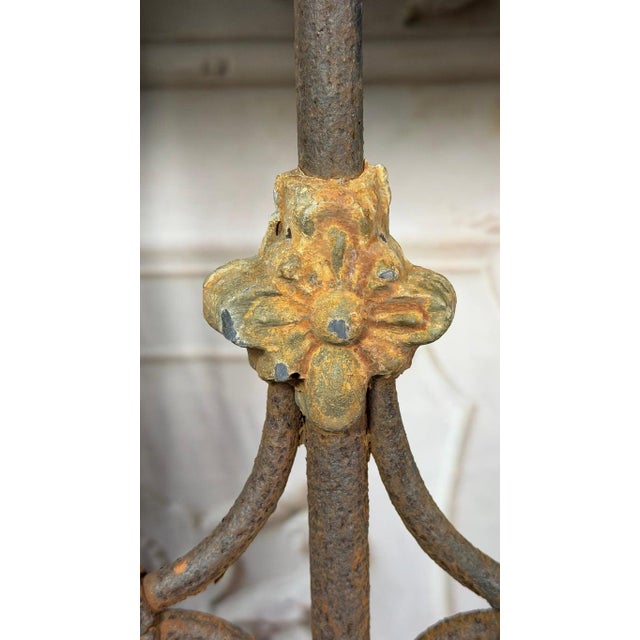 Oxblood Red Pair of 19th Century Wrought Iron Consoles With Marble Tops For Sale - Image 8 of 18