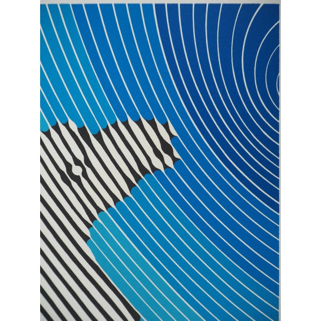 Victor Vasarely, Kinetic Composition, Rearing Zebra, Original Signed Screenprint For Sale - Image 7 of 8