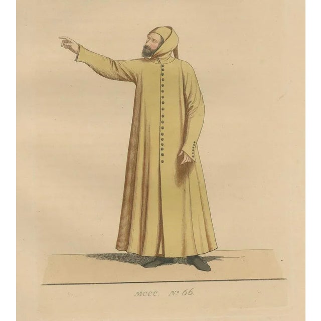 Cardinal, Commoner, and Florentine Noble Costume in 15th Century Italy, 1845, Paper, Set of 3 For Sale - Image 4 of 10