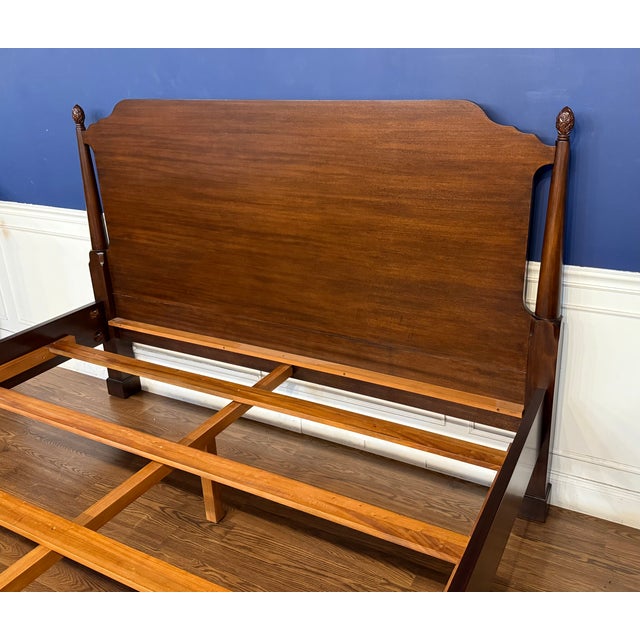 2020s Traditional Mahogany King Size Low Post Bed by Leighton Hall - Showroom Sample For Sale - Image 5 of 6