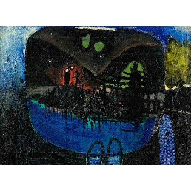 Modern Gianni Dova, Head Abstract, 1960s, Oil on Canvas, Framed For Sale - Image 3 of 4