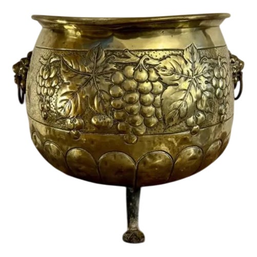 Antique Victorian Brass Jardiniere, 1860 For Sale
