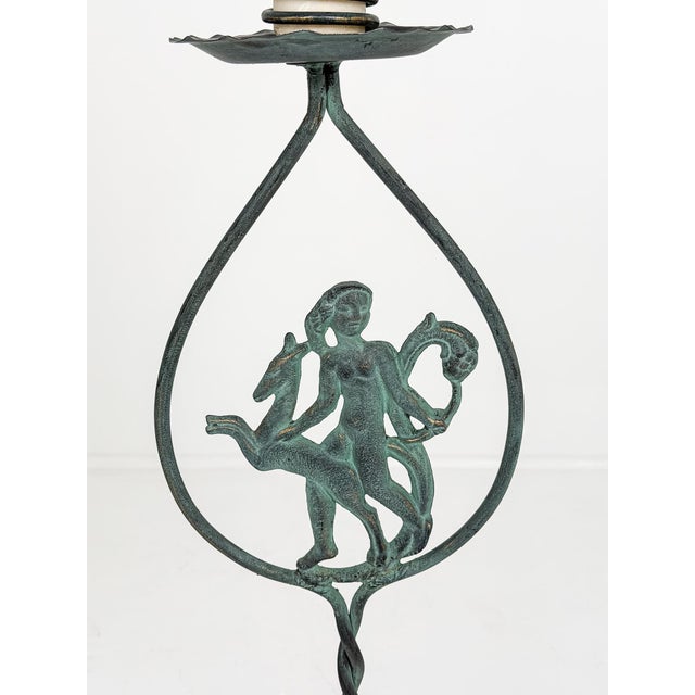Armatur Wrought Iron Floor Candlestick by Bjerkås, Sweden, 1940s For Sale - Image 4 of 6