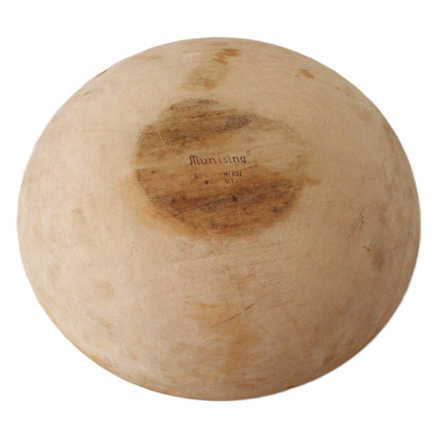 Rare Primitive Munising wooden dough bowl. Handmade and stamped with maker's mark.