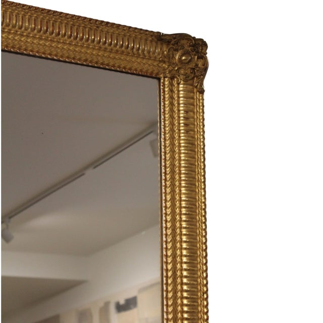 19c French Antique Louis Philippe Gilded Mirror With Ripple Detail For Sale - Image 4 of 4