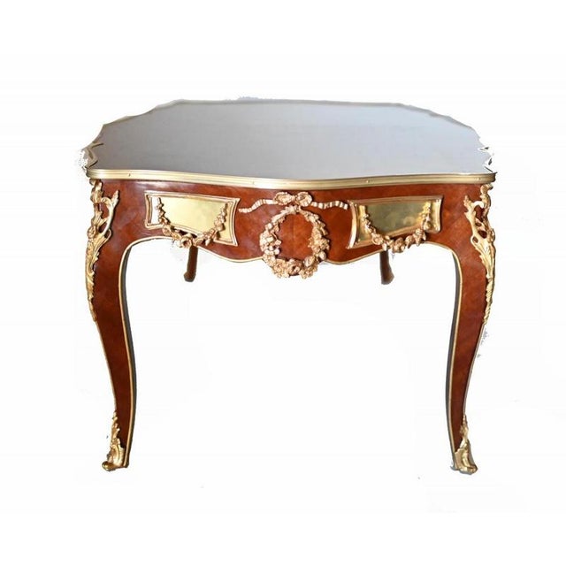 French Coffee Table in Marquetry Inlay For Sale - Image 5 of 7