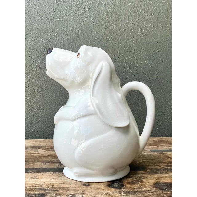 Vintage Ceramic Dog Pitcher For Sale - Image 4 of 12