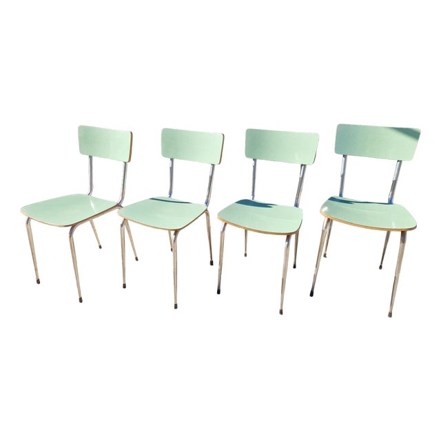 Vintage Bauhaus-Style Formica Chairs, 1970s, Set of 4 For Sale
