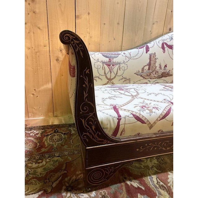 Brown Charles X Recamier Bench For Sale - Image 8 of 11