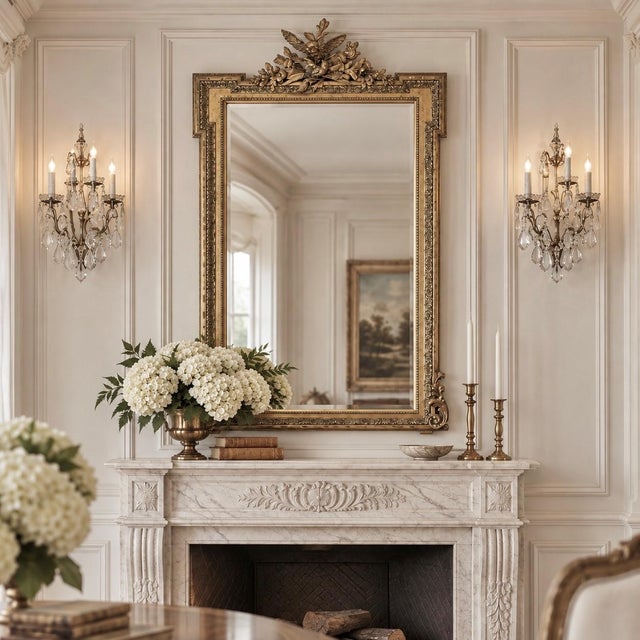 A fine 19th century French Louis XVI style mirror retaining its original gold leaf, with beautifully balanced Neoclassical...