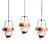 Scandinavian Pendant Lights in White Opaline and Copper Metal, 1960s, Set of 3 For Sale