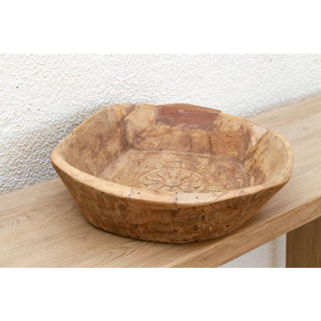 Primitive Carved Wood Swat Valley Bowl For Sale - Image 4 of 9