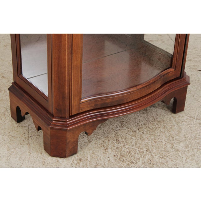 Pair Jasper Cherry 1 Door Glass Curio Display Cabinets For Sale - Image 14 of 18