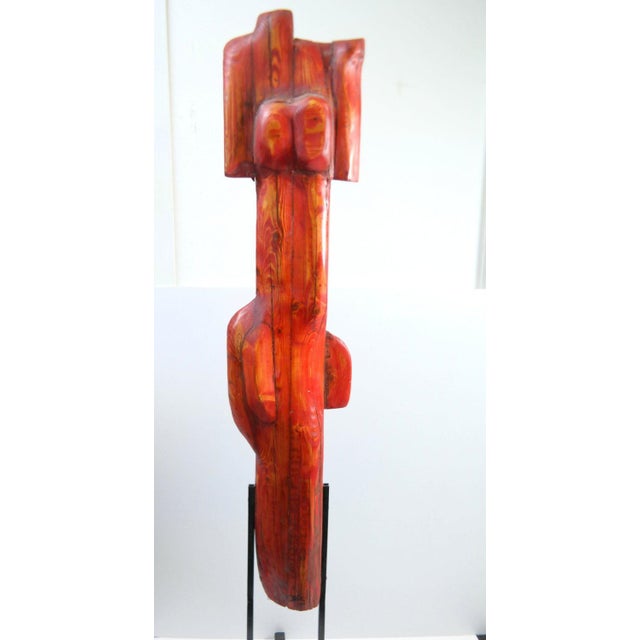 A signed work by the Hungarian contemporary sculptor Eszter Szabó, carved female nude statue, 2020 Dimensions: 157x60x60cm