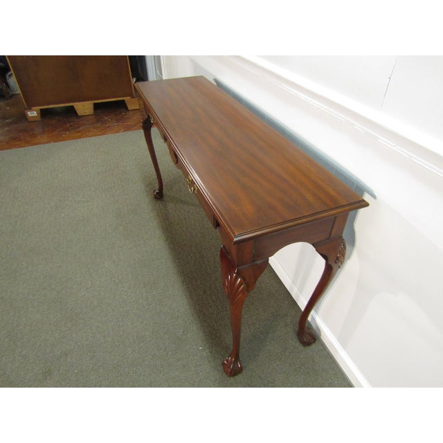 Chippendale Henkel Harris Solid Mahogany Chippendale Style Console Table For Sale - Image 3 of 9