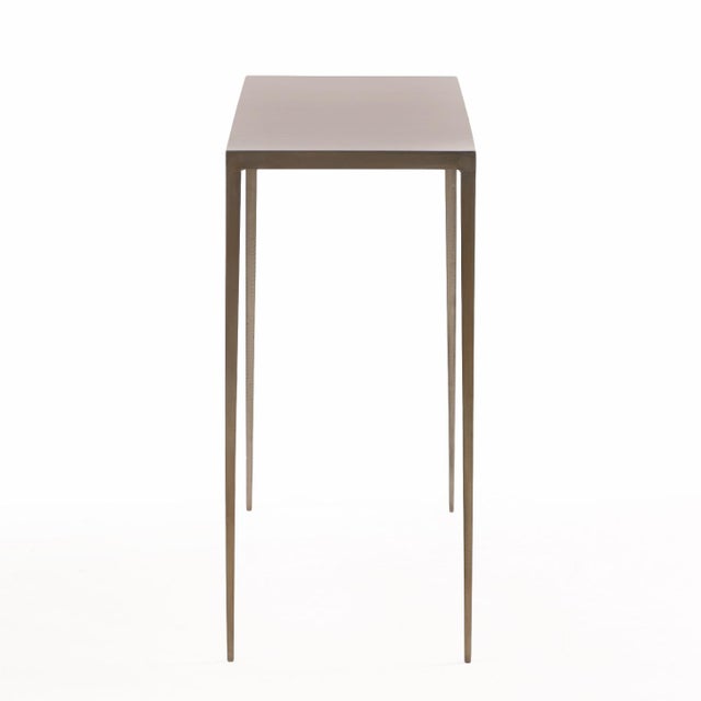 A Pair of Iron Console Tables, in the Manner of Jean-Michel Frank. Contemporary For Sale In Philadelphia - Image 6 of 7