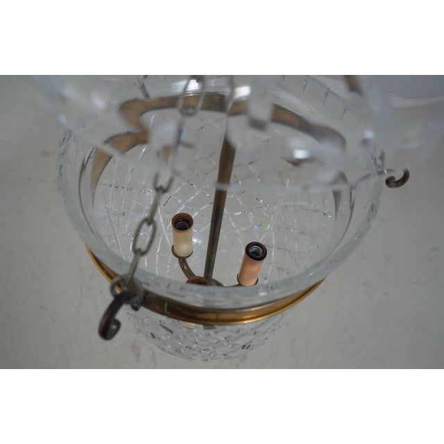 Age: Approx: 40 Years Old Details: Quality Brass Frame High Quality Construction Bell Form Etched Crystal Globe Possibly...