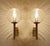 Pair of Vintage sconces by Doria , brass structure with structured whirlwind surface glass globes shades Dimensions :...