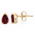 Contemporary 14K Yellow Gold 6x4MM Pear Shaped Red Garnet Solitaire Stud Earrings For Sale - Image 3 of 5