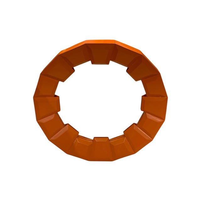 Large Abstract Orange Over Mantel Wall Mirror from Theodore Alexander, 2000s For Sale - Image 4 of 10