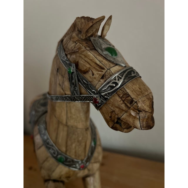 Mid 20th Century Vintage Chinese Tessellated Bone Tang Horse Sculpture Mid-Century Chinoiserie For Sale - Image 5 of 5