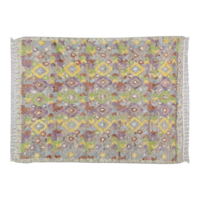 1990s Moroccan Hand Knotted Beni Ourain Rug With Soft Texture,6'X8'5" For Sale