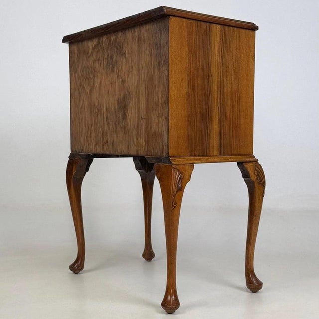 Wood 20th Century English Figured Walnut Chest of Drawers For Sale - Image 7 of 13