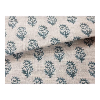 Peter Dunham Rajmata Aquamarine on White Upholstery Fabric For Sale