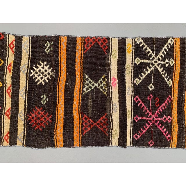 Turkish Narrow Kilim Runner Rug For Sale - Image 5 of 7
