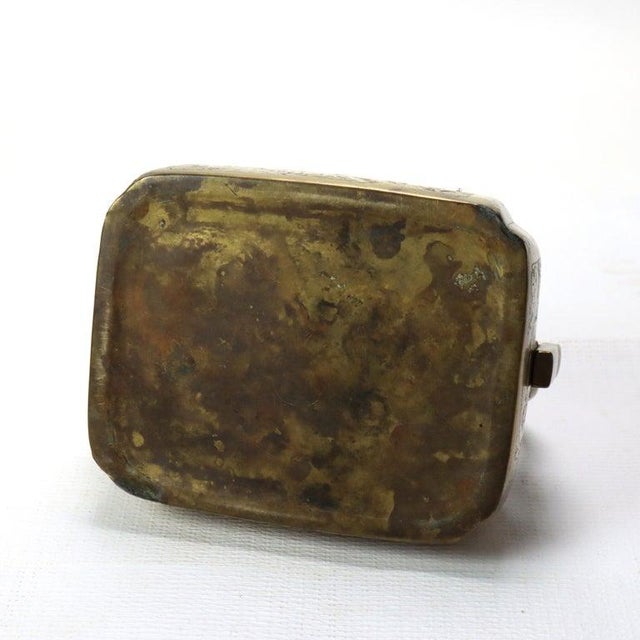 Antique Chinese Gilt Bronze Hand Warmer With Landscape Scenes 18thC For Sale - Image 9 of 11