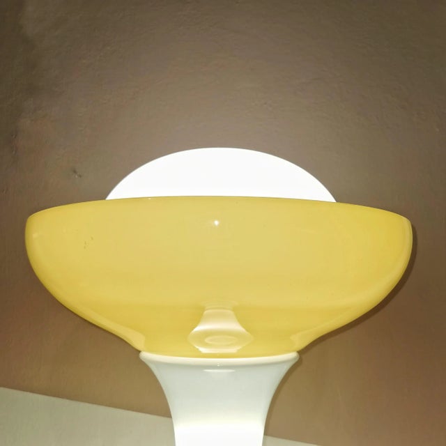 Large White and Yellow Murano Glass Column Lamp, 1960s, in Flawless conditions. Designed 1960 to 1969 This piece is...