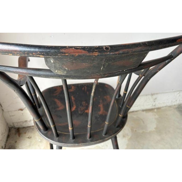 19thc Original Paint Decorated Windsor Arm Chair For Sale In Los Angeles - Image 6 of 10