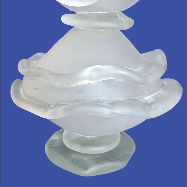 Vintage Satin Glass Centerpiece in the Style of Lalique For Sale - Image 13 of 16