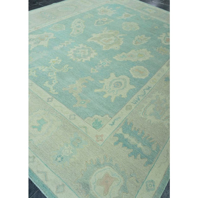 Blue Turkish Oushak Rug 8'10" x 11'3" #19098 For Sale - Image 8 of 8