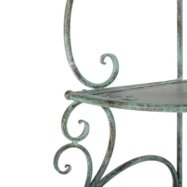 Turuca 4 Tier Corner Shelf - Antique Dark Green For Sale In Philadelphia - Image 6 of 11