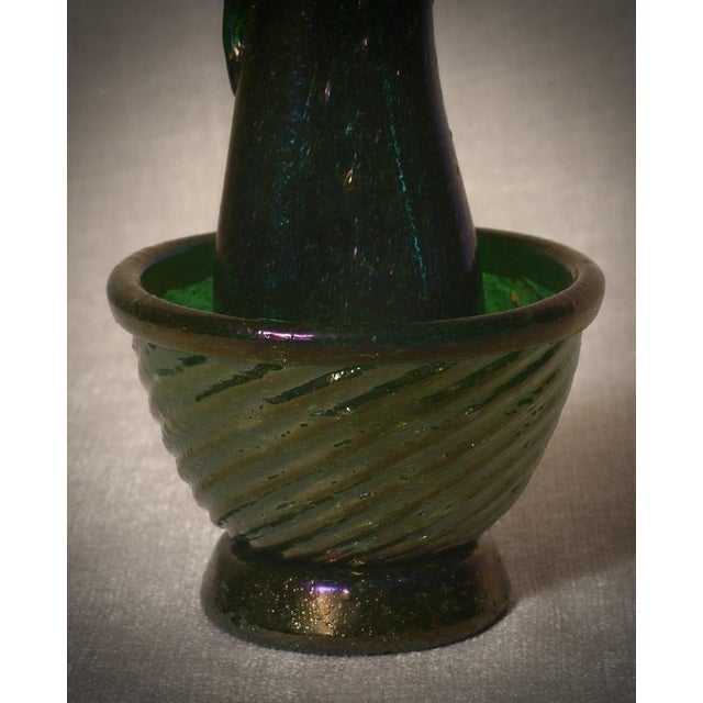 Italian Mid-Century Murano Green Glass Cactus Sculpture, 2000s For Sale - Image 6 of 10