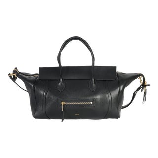 Black Supple Shiny Lambskin Medium New Luggage For Sale
