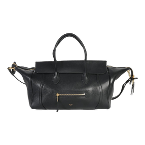 Black Supple Shiny Lambskin Medium New Luggage