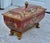Vintage Large Italian Style Painted Lidded Decorative Box W/Gilded Feet & Pulls For Sale - Image 9 of 12