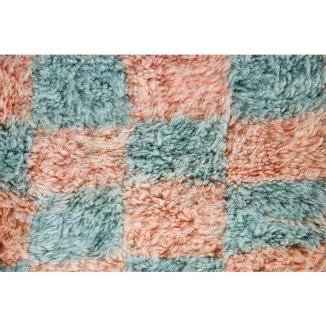 Not Yet Made - Made To Order Sage & Coral Checker Beni Ourain Moroccan Wool Rug - 6x9' For Sale - Image 5 of 8
